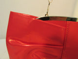 Charming Charlie Red Bow Shiny Silky Clutch/Shoulder Evening Bag