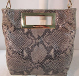 Michael Kors Brown Snakeskin Larger Clutch/Crossbody Bag