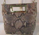 Michael Kors Brown Snakeskin Larger Clutch/Crossbody Bag