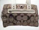Coach Signature Tan with Brown Daisy Shoulder Bag