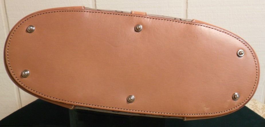 Dooney Bourke Shoulder Bag Tan Leather Strap Vintage DB Logo
