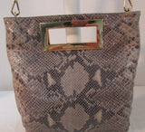 Michael Kors Brown Snakeskin Larger Clutch/Crossbody Bag