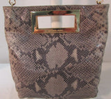 Michael Kors Brown Snakeskin Larger Clutch/Crossbody Bag