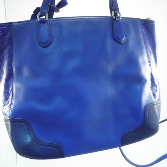 Coach Two Tone Blue Leather 2 Way Crossbody Tote – MA & PAS