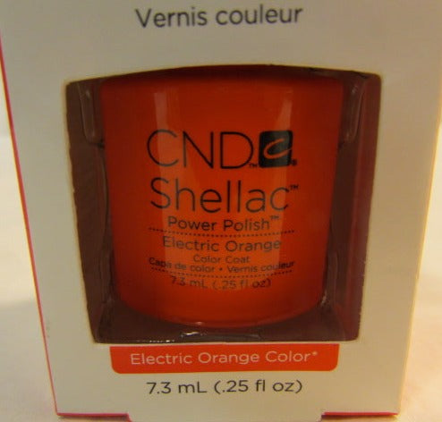 CND Shellac Brand Power Polish Color Coat “Electric Orange Color ” .25 oz