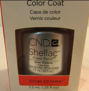 CND Shellac Brand Power Polish Color Coat “Silver Chrome” .25 oz