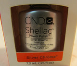 CND Shellac Brand Power Polish Color Coat “Silver Chrome” .25 oz