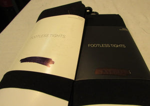 Talbot Footless Tights Black Size Small 2 Pairs