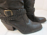 Faded Glory Brown Faux Leather Slouch Boots
