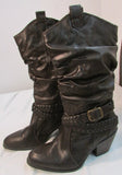 Faded Glory Brown Faux Leather Slouch Boots