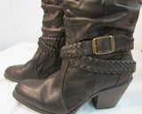 Faded Glory Brown Faux Leather Slouch Boots