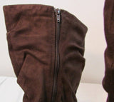 Lower East Side Brown Suede Faux Leather Boot