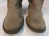 Brash Taupe Suede Slouch Ankle Boots