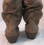 Brash Taupe Suede Slouch Ankle Boots