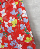Talbots Red with Flowers Girlfriend Chino 6" Linen Shorts - Petite