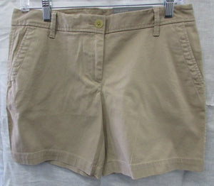 Talbots Tan Girlfriend Chino 6" Linen Shorts - Petite