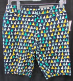 Talbots Navy Blue with Colored Triangles 9.5" Perfect Linen Short - Petite