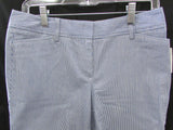 Talbots Blue/White Stripes 9.5" Perfect Linen Short - Petite