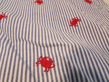 Talbots Blue/White Stripe Girlfriend Chino 6" Linen Shorts - Petite
