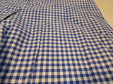 Talbots Blue/White Checked 9.5" Perfect Linen Short - Petite