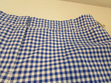 Talbots Blue/White Checked 9.5" Perfect Linen Short - Petite
