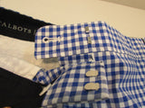 Talbots Blue/White Checked 9.5" Perfect Linen Short - Petite