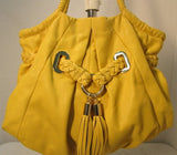 Michael Kors Large Mustard Yellow Braided Grommet Bag
