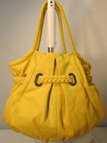 Michael Kors Large Mustard Yellow Braided Grommet Bag