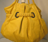 Michael Kors Large Mustard Yellow Braided Grommet Bag