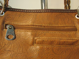 Montana West Brown Leather Studded Western Style Shoulder Bag