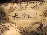 Montana West Brown Leather Studded Western Style Shoulder Bag