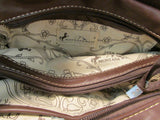 Montana West Brown Leather Studded Western Style Shoulder Bag
