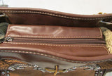 Montana West Brown Leather Studded Western Style Shoulder Bag