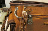 Montana West Brown Leather Studded Western Style Shoulder Bag