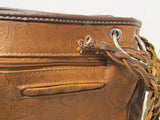 Montana West Brown Leather Studded Western Style Shoulder Bag