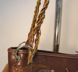 Montana West Brown Leather Studded Western Style Shoulder Bag