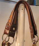 Montana West Brown Leather Studded Western Style Shoulder Bag