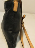 Isaac Mizrahi New York Black Leather Crossbody Purse
