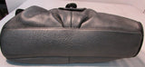 Perlina New York Gun steel Gray With Black Trim Leather Shoulder Bag