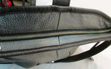 Perlina New York Gun steel Gray With Black Trim Leather Shoulder Bag