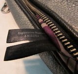 Perlina New York Gun steel Gray With Black Trim Leather Shoulder Bag