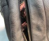 Perlina New York Gun steel Gray With Black Trim Leather Shoulder Bag