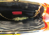 Charming Charlie Red Bow Shiny Silky Clutch/Shoulder Evening Bag