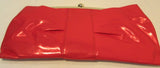 Charming Charlie Red Bow Shiny Silky Clutch/Shoulder Evening Bag