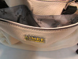 Aimee Kestenberg Cream Pebble Leather Satchel