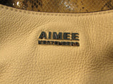 Aimee Kestenberg Cream Pebble Leather Satchel