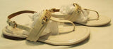 Coach Caterine Leather White T-Strap Sandals