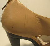 Michael Kors Fleshtone/Black Open-Toed Platforms