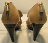 Michael Kors Fleshtone/Black Open-Toed Platforms