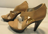 Michael Kors Fleshtone/Black Open-Toed Platforms